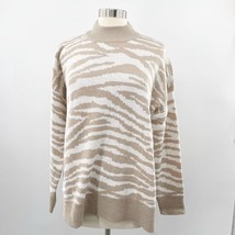 Maurices Womens Tan Cream Animal Print Pullover Tunic Sweater Size Large L NEW - £14.82 GBP