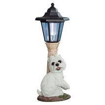 Solar Lighted Lamp Post Realistic WESTIE Dog Garden Sculpture Outdoor La... - $49.53