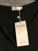 Halife Women’s Blouse Black Size XXL Bottom Up Loose Short Sleeve - $6.80