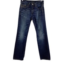 MEK DNM Jeans Men&#39;s 32&quot; x 34&quot; Straight Dark Blue Wash Denim Button Fly USA - £30.21 GBP