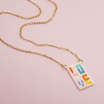 Go2Boho LOVE Pendant Necklace Jewelry for Girl Boho Colorful Miyuki Necklaces fo - £13.30 GBP