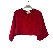 Maestro Size Large  Red Cropped Jacket With Button Closure &amp; Striped Lining - £22.93 GBP