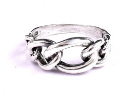 Solid 925 Sterling Silver Handmade Chain Shape Ring  Women Casual Wear Ring - £35.07 GBP+
