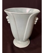 Vintage York Pottery Pre Pfaltzgraff Teal with Brown Speckled Vase #307 - £21.62 GBP