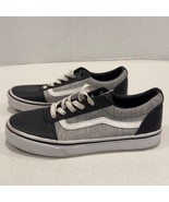Vans Ward Low-Top Sneakers Skate Shoes Casual Gray Black Youth Size 6 - $937.16 MXN