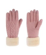 Simplicity Women&#39;s Touchscreen Cable Knit Gloves One Size Pink - £8.55 GBP