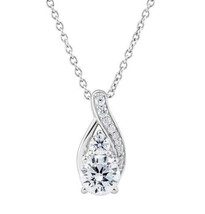 2CT Naturel Moissanite Larme Pendentif Collier 14K Plaqué or Blanc Argent - £114.14 GBP