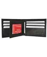 Genuine Leather Bi-Fold Wallet ID Window Black Credit Card Slots Zippere... - $273.03 MXN
