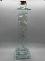 Vtg Original Glass Art Deco Nude Woman Figural 13” Candle Holder Sculpture Rare - $60.94