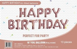 16&quot; Foil Rose Gold Balloons Happy Birthday Banner Decoration Events Party - $15.95
