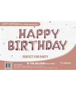 16&quot; Foil Rose Gold Balloons Happy Birthday Banner Decoration Events Party - $15.52