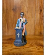 Vintage 8&quot; African American Pastor Preacher At Pulpit Figurine - $445.14 MXN
