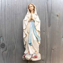 Our Lady of Lourdes Wooden Statue - Life size religious sacred statues - £15.95 GBP