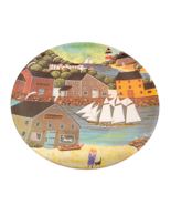 Anacapa  Seaport Dinner Plates Set of 4 Melamine New England Ship 10&quot;  1... - £9.38 GBP