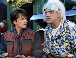 Michael J. Fox Christopher Lloyd Signed Back to the Future II 11X14 Phot... - £454.57 GBP