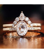 Oval Moissanite Vintage Style Solitaire Wedding Ring 925 Silver Curve Band  - $277.20