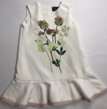  Victoria Beckam Fortarget Sz 2T Dress Ivory Flower Floral - £23.26 GBP