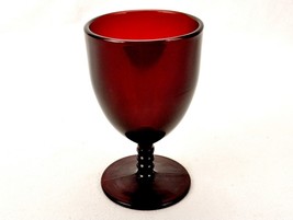 Royal Ruby Glass Water/Wine Goblet, 8 Oz, Vintage Anchor Hocking Monarch... - $14.65