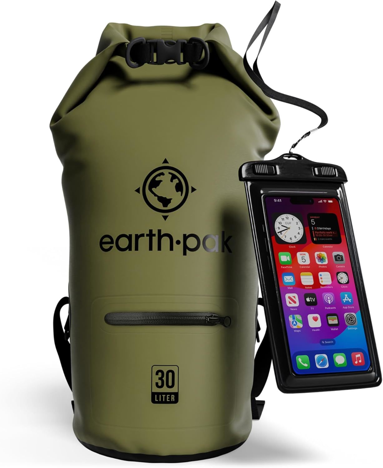 Earth Pak Waterproof Dry Bag With Zippered Pocket: Waterproof Dry Bag Ba... - $39.94