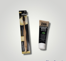 Bamboo Toothbrush &amp; 3.5 Net Wt Charcoal Toothpaste Bundle Set - £11.79 GBP