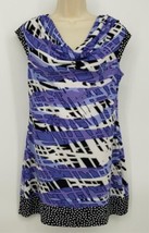 Alfani Pullover Shift Dress Women&#39;s Size Small Purple Multicolor Short Sleeves - £11.99 GBP