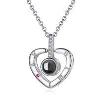 ELESHE 2020 New 925 Sterling Silver 100 languages I love you Projection Pendant  - £21.07 GBP