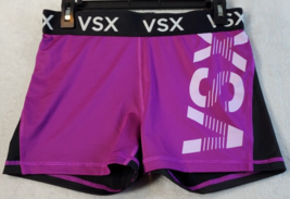 VSX Activewear Shorts Womens Medium Purple Black Polyester Elastic Waist... - £11.68 GBP