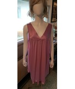Vanity Fair Pink Champagne Satin/Silk Nightgown/Dress V-neck Sleeveless (2X) - $74.79