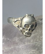 Skull ring poison band sterling silver biker women girls - $322.25 CAD