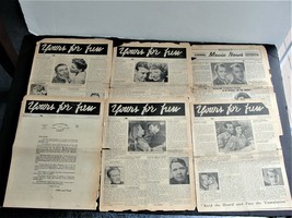 Vintage-Original 1940s Movie News &amp; Ads.- Newspaper Set of (6). RARE. - £23.69 GBP