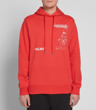 Helmut Lang Mens Hoody Puppy Hoodie Printed Red Size Xs I01UM503 - £153.55 GBP