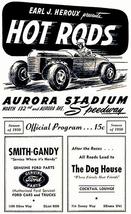 1950 Hot Rod Races - Aurora Stadium Speedway - Program Cover Poster - £26.31 GBP