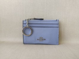 Coach Mini Skinny ID zip Card Case in cross grain leather T 9137 - $34.75