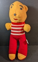 Rare Vintage Fiesta Concessions 12&quot; Yellow Bear Red White Stripes Made i... - £13.16 GBP