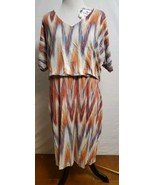 Chico’s Dress Ikat Multicolor Diamond Cameron Short Sleeve Size 2/ Medium  - €13,65 EUR