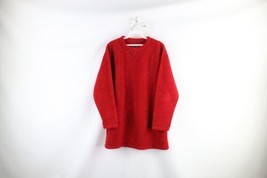 Vtg 90s Streetwear Womens Medium Faded Oversized Deep Pile Fleece Sweater USA - £35.48 GBP