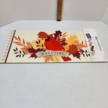 Fall Autumn Red Cardinal Sassafras Switch Mat 22.5&quot; x 10&quot; Fall Leaves - £7.76 GBP