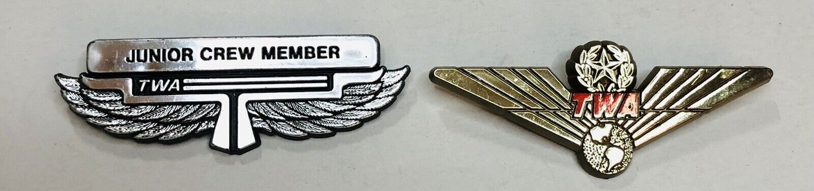 Vintage TWA Wings First Officer and Junior Crew Member Plastic NOS - $3.24