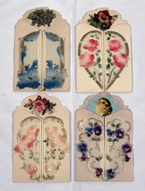 4 Victorian Style Calling Cards Floral Rabbit Chick Angel Pressoir Mt Bethel PA - £23.26 GBP