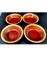 Hull Pottery Bowls Small Vtg  Brown Drip Glaze Oven Proof 5 inch USA Set... - £27.23 GBP
