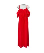 Gibson Latimer Cherry Red Embroidered Cold Shoulder Maxi Dress size S Su... - $27.32