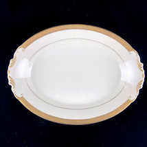 Vintage Old Ivory Syracuse China Bracelet Gold Encrusted 12&quot; Oval Platter U20 - £26.12 GBP