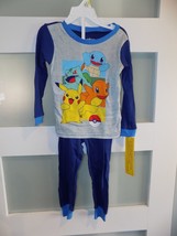 Pokemon Fab 4 Blue/Gray 2PC LS Pajama Set Size 4 Boy&#39;s NEW - £15.97 GBP