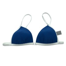 Aerie Perky Triangle Bikini Top Molded Cups Blue White M - $12.59