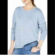 INC Women&#39;s Embellished Scoop Neck Sweater Blue Seashell XL NEW NWT - $9.89