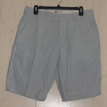 NEW MENS J. CREW BLUE &amp; WHITE PINSTRIPE SEERSUCKER SHORTS   SIZE 33 - £25.69 GBP