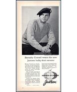 1950s Jantzen Sportswear PRINT AD Author &quot;Barnaby Conrad&quot; Bulky-Knit Swe... - $5.31 CAD