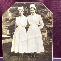 Vintage Old Photo Of Two Nurses Approximately 2 3/8” X 2 3/4” - £11.95 GBP