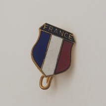 FRANCE Flag Shield Crest Lapel Hat Souvenir Pin Tie Tack French Travel Pinback - £15.42 GBP