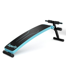 Folding Weight Bench Adjustable Sit-up Board Workout Slant Fit Home Gym Blue - £108.68 GBP